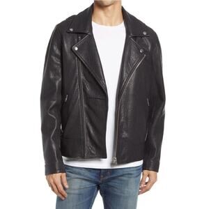 BlankNYC 100% Lambskin Double Down Black Leather Moto Jacket Size Large NWT